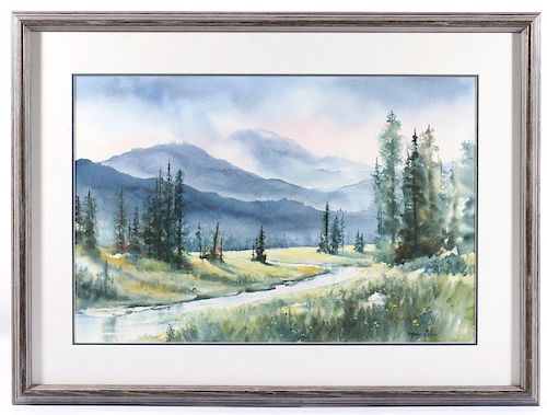 Original Mary Blain Watercolor Landscape Painting