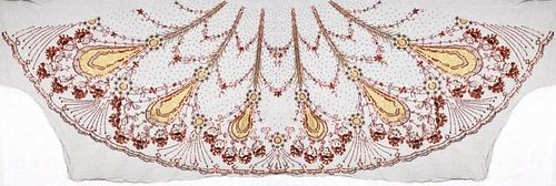 UNCUT FRENCH TULLE DRESS FABRIC with SPANGLES, c. 1900.