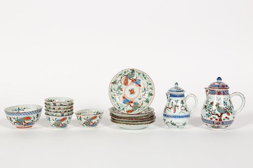 Chinese Porclain 15 pc Tea Set, Kangxi Period
