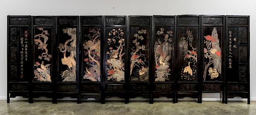 Chinese Qianlong Period Coromandel 10 Panel Screen