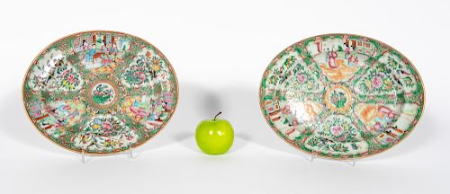 Two, 19th Century Rose Medallion Platters