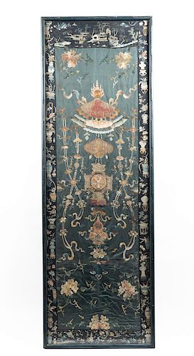 Framed 19th C. Chinese Embroidered Silk Panel