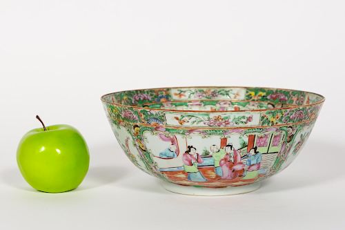 Chinese Rose Medallion Bowl, 19th Century