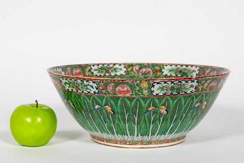 Chinese Famille Rose Porcelain Cabbage Leaf Bowl