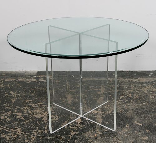 Charles Hollis Jones Style Glass & Acrylic Table
