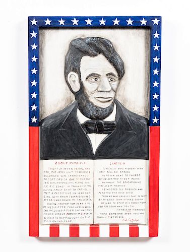 Ned Cartledge, Folk Art Relief, Abraham Lincoln