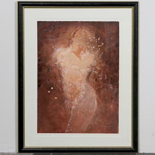 Dancing Nude, Gail Foster, Signed Mixed Media