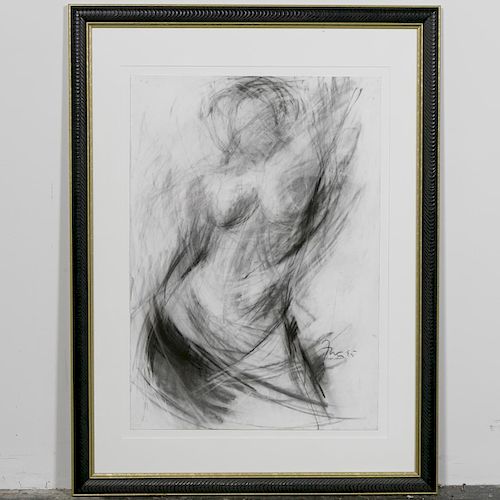 Gail Foster, Large Charcoal Abstract Nude