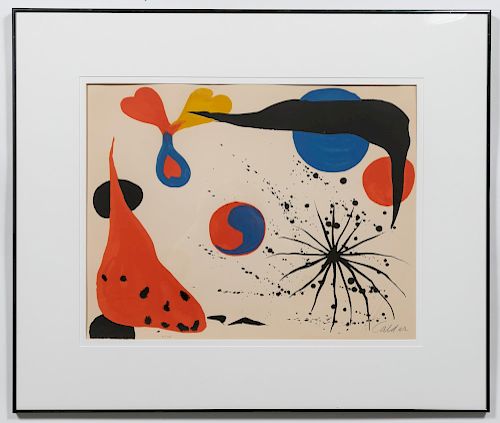 Alexander Calder Litho, "Flies in the Spider Web"