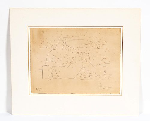 Picasso "Femme au Bord de la Mer" Signed Litho
