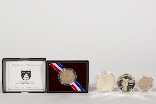 Four US Cased Commemorative Silver Coins