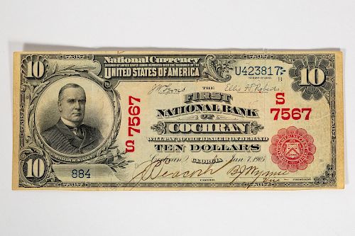 Cochran GA, $10 1902 Red Seal, First National Bank