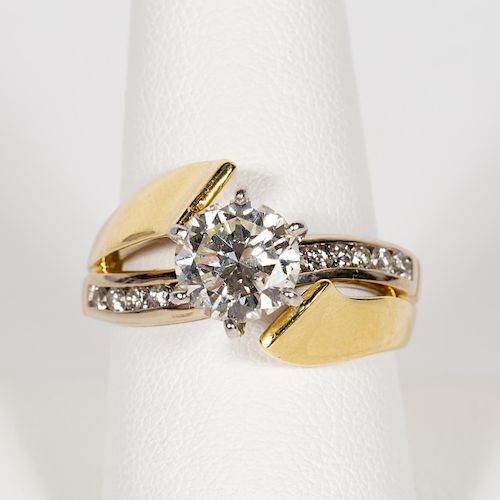 2 Carat Diamond Ring in 18K White & Yellow Gold