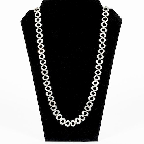 Mexican Sterling Silver Long Chain Link Necklace