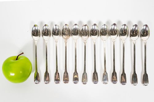 Set 12, English Victorian Silver Parfait Spoons