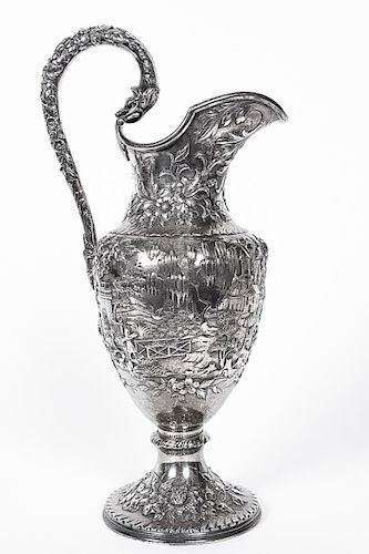 Kirk & Son Repousse Sterling Silver Pitcher