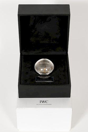 IWC Shaffhausen Glass & Walnut Finish Desk Clock