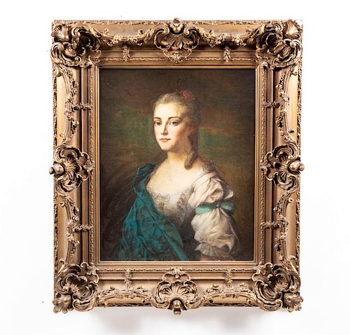18th C. Continental School Oil Portrait of a Lady