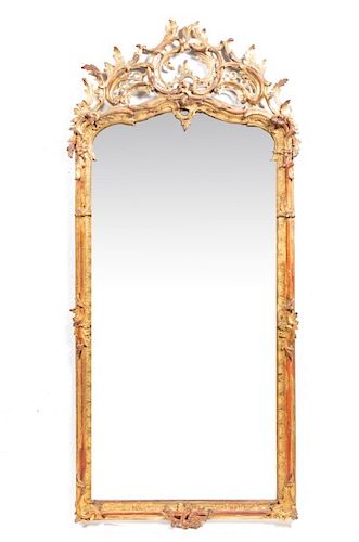 Large 19th C. Rococo Revival Giltwood Mirror