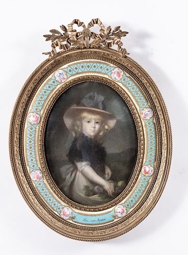 Portrait of Princess Sophia in Floral Enamel Frame