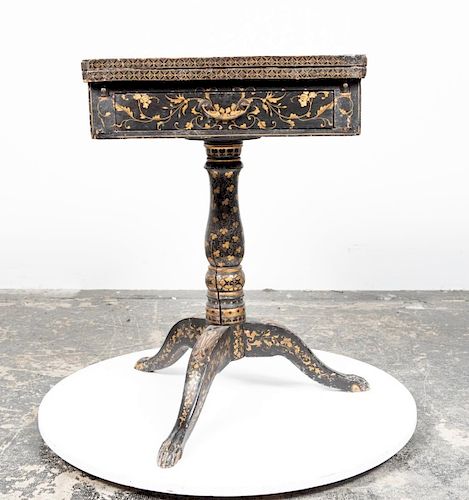 Chinese Export Lacquer & Gilt Decorated Table