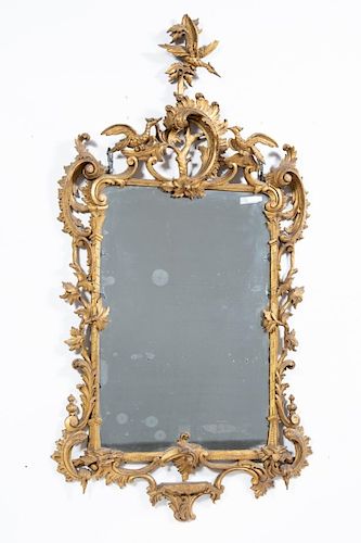 19th C. Chinese Chippendale Style Giltwood Mirror