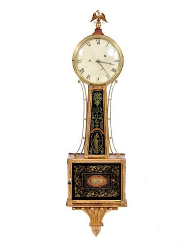 Federal Mahogany Patent Clock by Simon Willard, MA