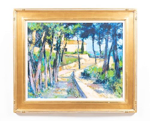 Pierre Neveu Oil on Canvas, Colorful Landscape