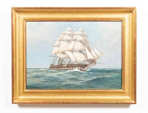 C. Myron Clark, Oil on Canvas, Sailing Ship