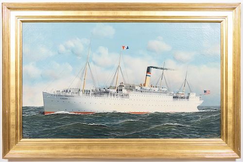 Antonio Jacobsen, USAT Logan Ship Portrait, O/C