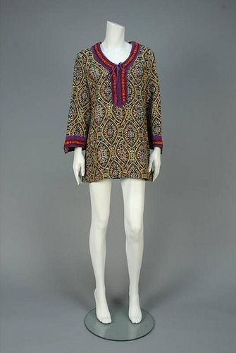 SUEDE TRIMMED HIPPIE TUNIC, 1960s.
