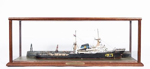 Cased Model Ship, "Zwarte Zee" Circa 1964