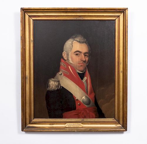 Oil on Wood Panel, Portrait of a Military Officer