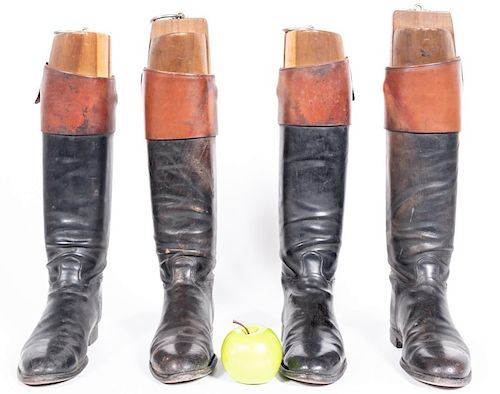 Two Pairs, Two Tone Leather Riding Boots