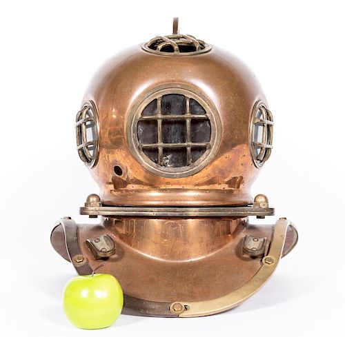 Large Reproduction Copper & Brass Diver's Helmet