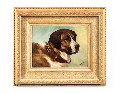 Louis Comfort Tiffany, Signed Dog Portrait