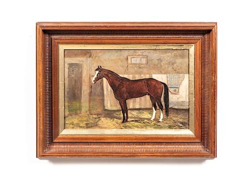 Scott Leighton,  Horse Portrait in Stable