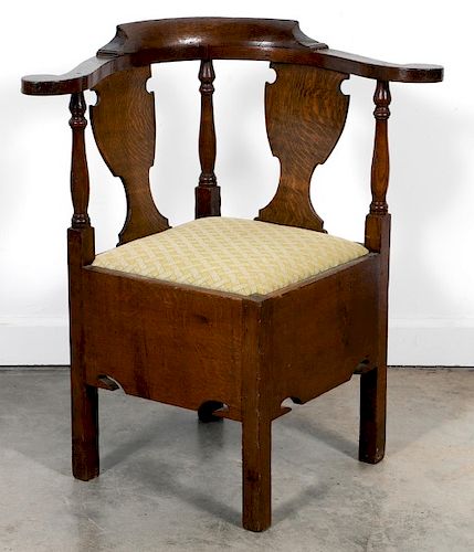 Oak Upholstered County Corner Chair