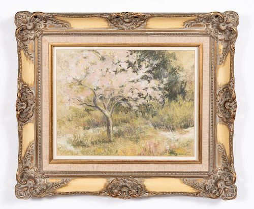 N. Noble, Pastel, Landscape with Apple Tree