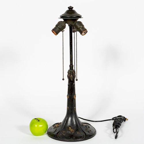 Art Nouveau Cast Iron Lamp Base