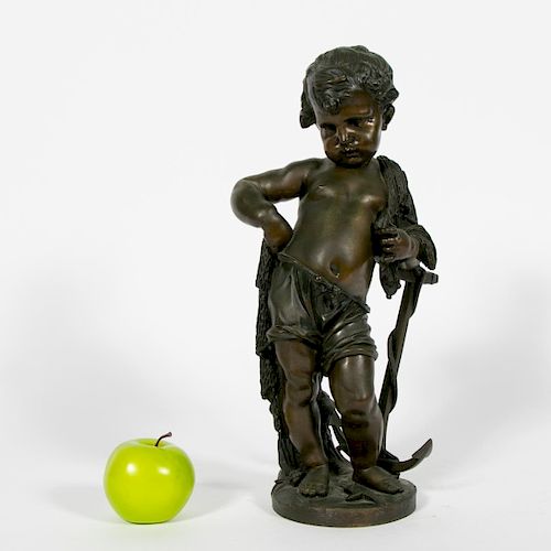 Continental School Bronze Figure of a Boy Fishing