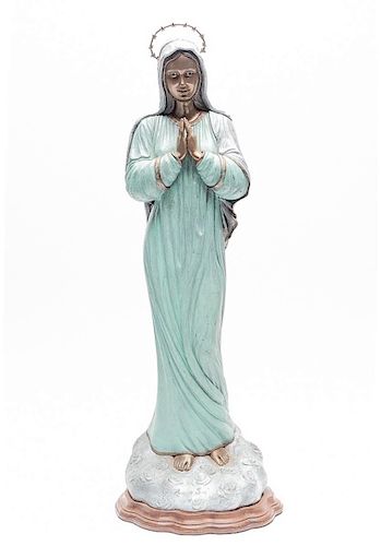 Bronze Figure "Our Lady of Joy" After Carlos Ayala