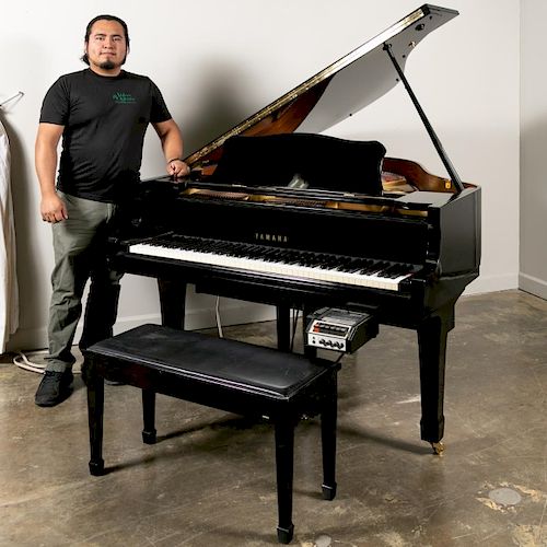 Yamaha Ebonized Baby Grand Piano, with Bench