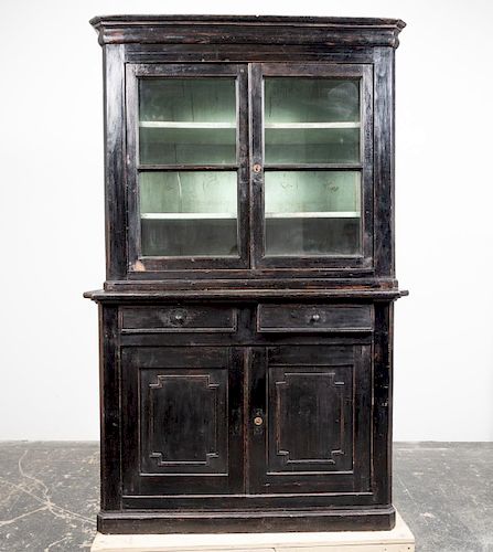 French Black Painted Cupboard, C. 1880
