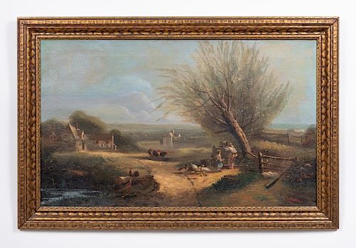 S.Delaveau 1836 O/C, Rural Landscape Scene
