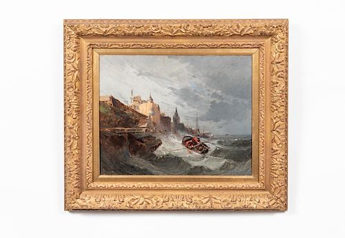 Jules Noel, Oil on Canvas, Nautical Scene