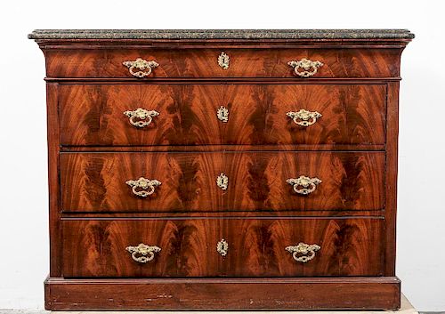 Louis Philippe Style Granite Top 4 Drawer Commode