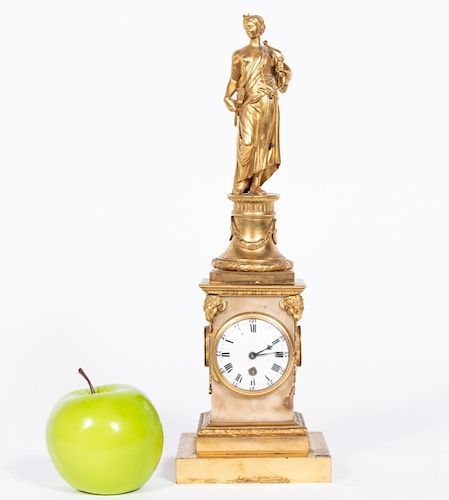 Neoclassical Style Gilt Bronze and Marble Clock