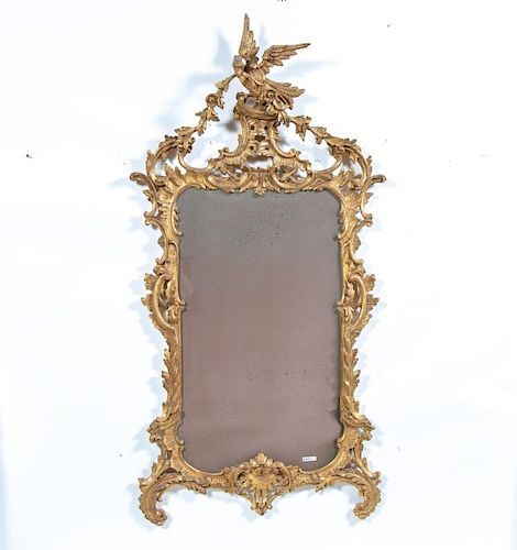 Italian Chinese Chippendale Style Giltwood Mirror