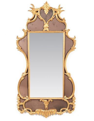 Baroque Style Double Framed Giltwood Mirror